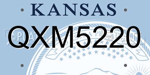 QXM5220 Kansas License Plate