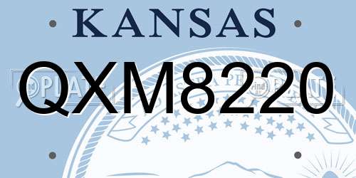 QXM8220 Kansas License Plate