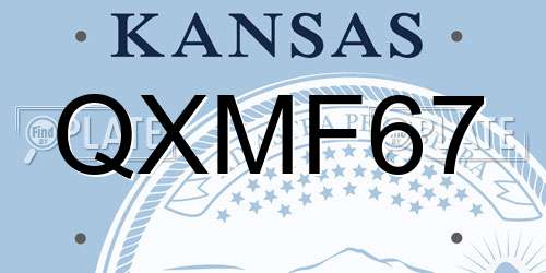 QXMF67 Kansas License Plate