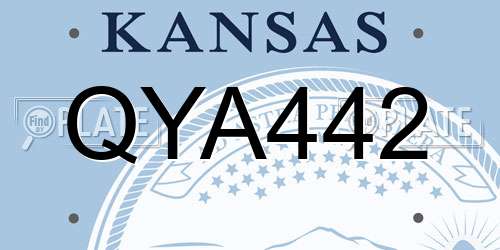 QYA442 Kansas License Plate