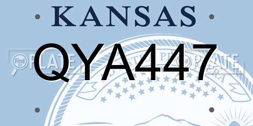 QYA447 Kansas License Plate