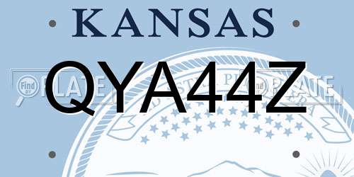 QYA44Z Kansas License Plate
