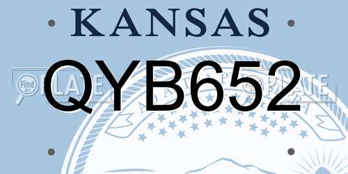 QYB652 Kansas License Plate