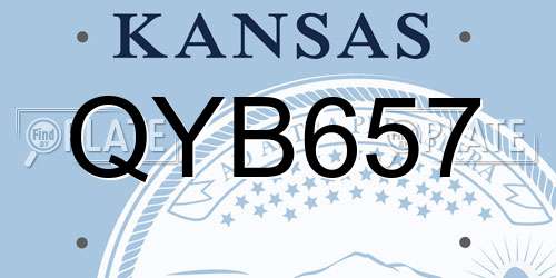 QYB657 Kansas License Plate