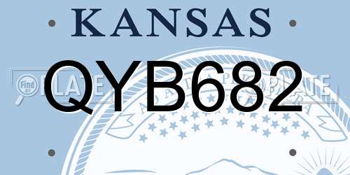 QYB682 Kansas License Plate