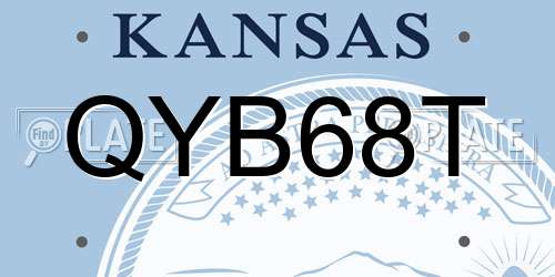 QYB68T Kansas License Plate