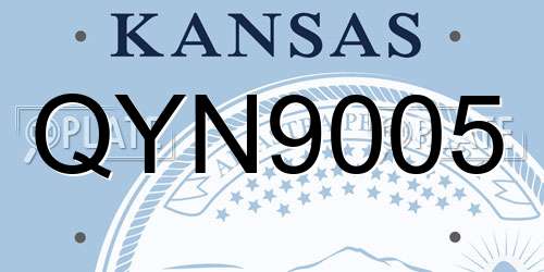QYN9005 Kansas License Plate