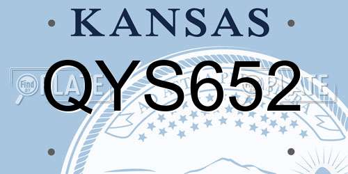 QYS652 Kansas License Plate