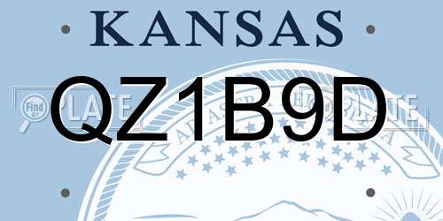QZ1B9D Kansas License Plate