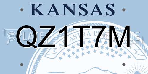 QZ1T7M Kansas License Plate
