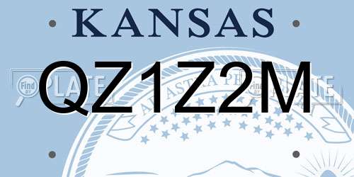 QZ1Z2M Kansas License Plate