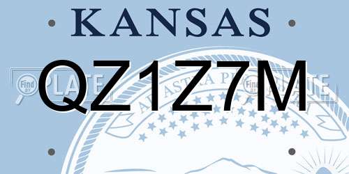 QZ1Z7M Kansas License Plate
