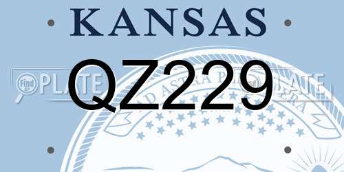 QZ229 Kansas License Plate