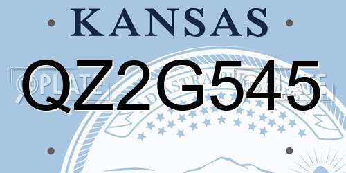 QZ2G545 Kansas License Plate