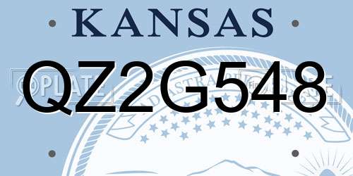 QZ2G548 Kansas License Plate
