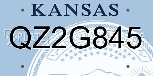 QZ2G845 Kansas License Plate