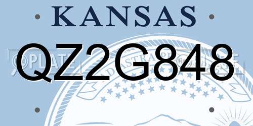 QZ2G848 Kansas License Plate