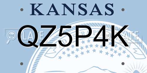 QZ5P4K Kansas License Plate