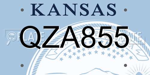 QZA855 Kansas License Plate