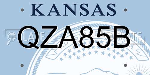 QZA85B Kansas License Plate