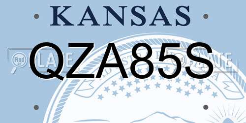 QZA85S Kansas License Plate