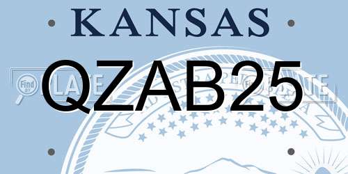 QZAB25 Kansas License Plate