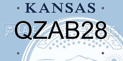QZAB28 Kansas License Plate