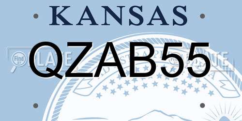 QZAB55 Kansas License Plate