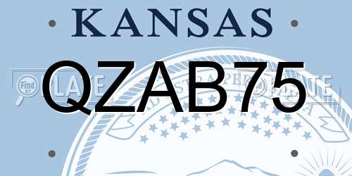 QZAB75 Kansas License Plate