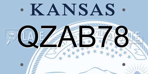 QZAB78 Kansas License Plate