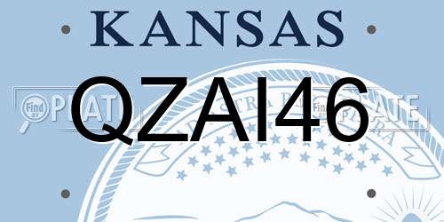QZAI46 Kansas License Plate