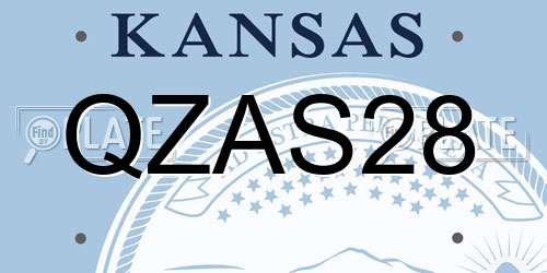 QZAS28 Kansas License Plate