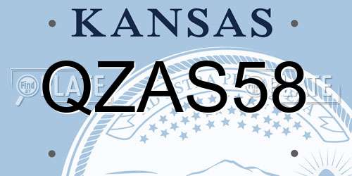 QZAS58 Kansas License Plate