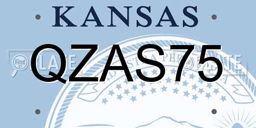 QZAS75 Kansas License Plate
