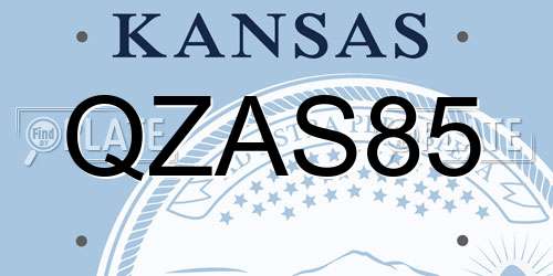 QZAS85 Kansas License Plate