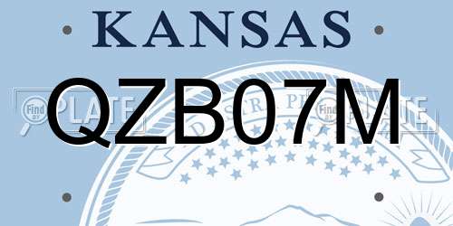 QZB07M Kansas License Plate