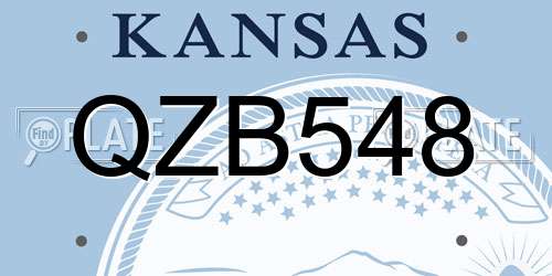 QZB548 Kansas License Plate