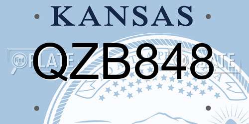 QZB848 Kansas License Plate
