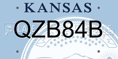QZB84B Kansas License Plate