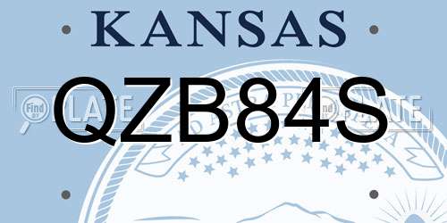 QZB84S Kansas License Plate
