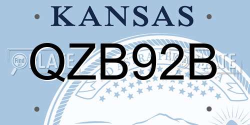 QZB92B Kansas License Plate