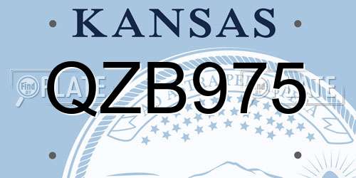 QZB975 Kansas License Plate