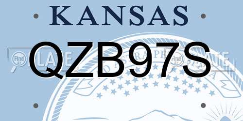 QZB97S Kansas License Plate