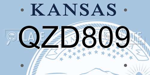 QZD809 Kansas License Plate