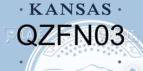 QZFN03 Kansas License Plate