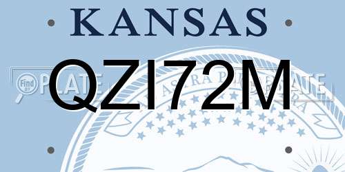 QZI72M Kansas License Plate