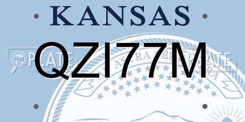 QZI77M Kansas License Plate