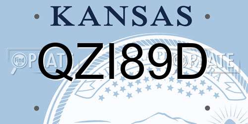 QZI89D Kansas License Plate