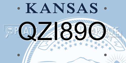 QZI89O Kansas License Plate