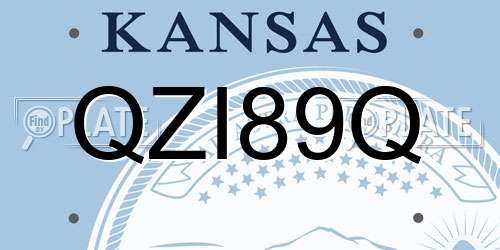 QZI89Q Kansas License Plate